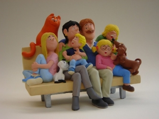 Familie op de bank