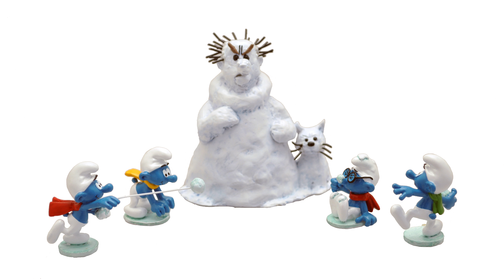 Sneeuwballen gevecht Smurfen (Atomax)