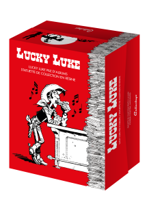 Lucky Luke met stapel boeken