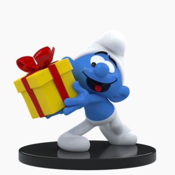 Lolsmurf met geschenk