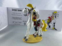 Lucky Luke en Jolly Jumper lachen
